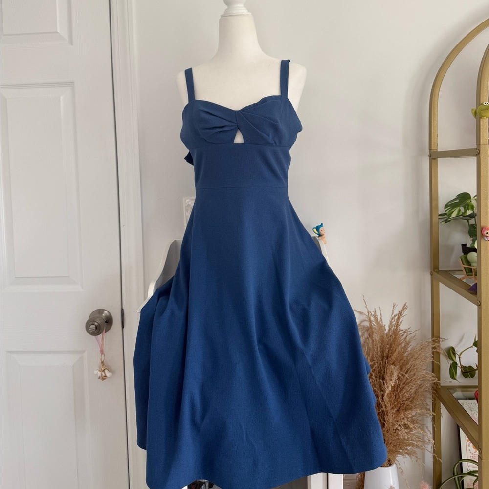 Dress the Population Flowy Blue Dress